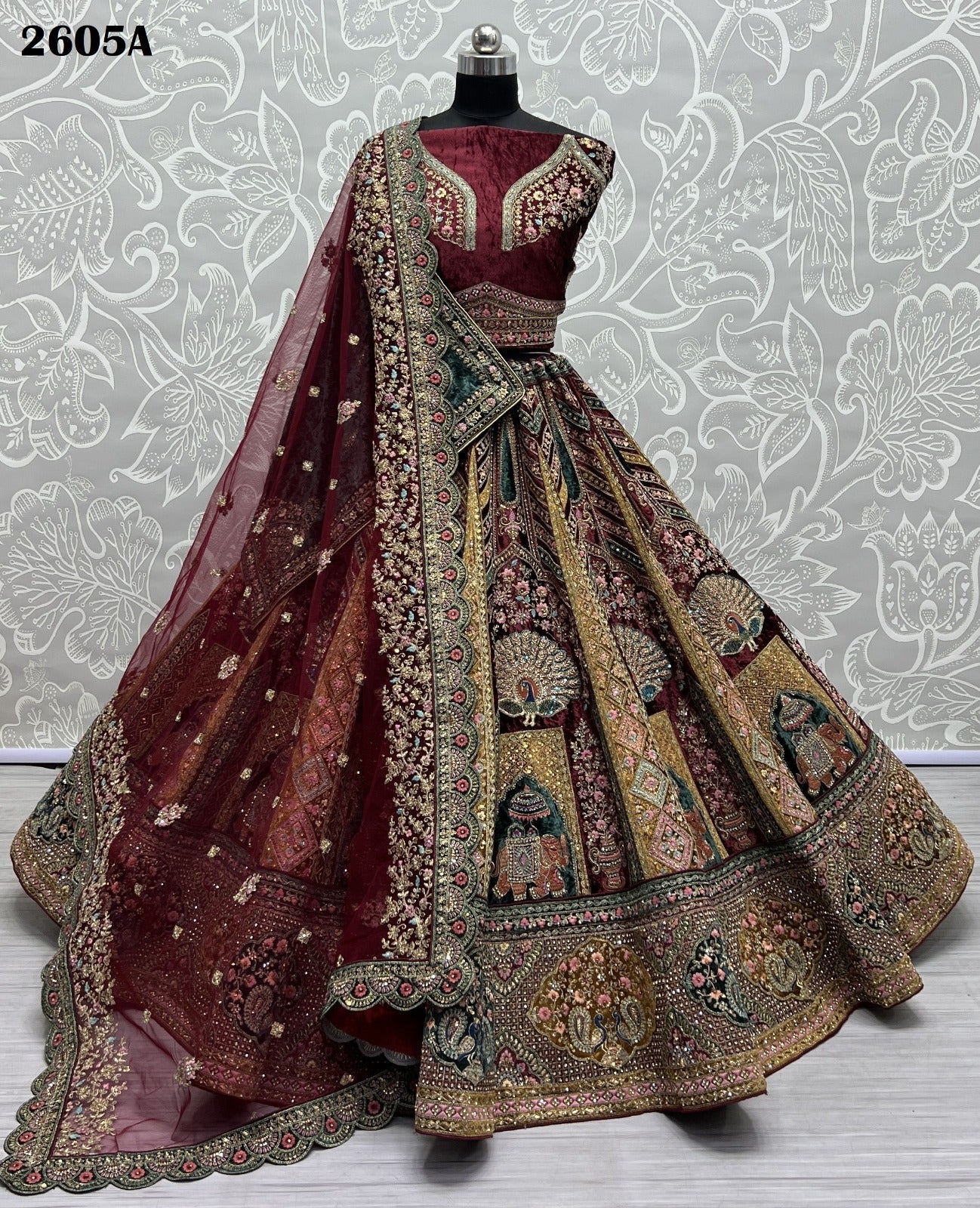 2605 Anjani Art Velvet Bridal Lehenga Choli
