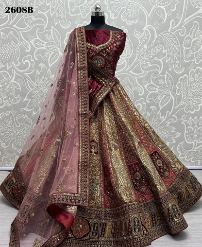 2608 Anjani Art Velvet Bridal Lehenga Choli