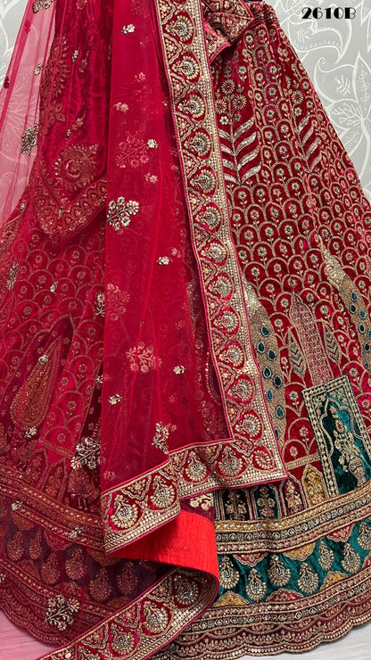 2610 Anjani Art Velvet Bridal Lehenga Choli