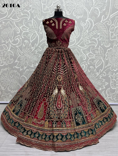 2610 Anjani Art Velvet Bridal Lehenga Choli