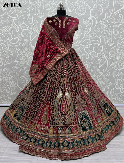 2610 Anjani Art Velvet Bridal Lehenga Choli