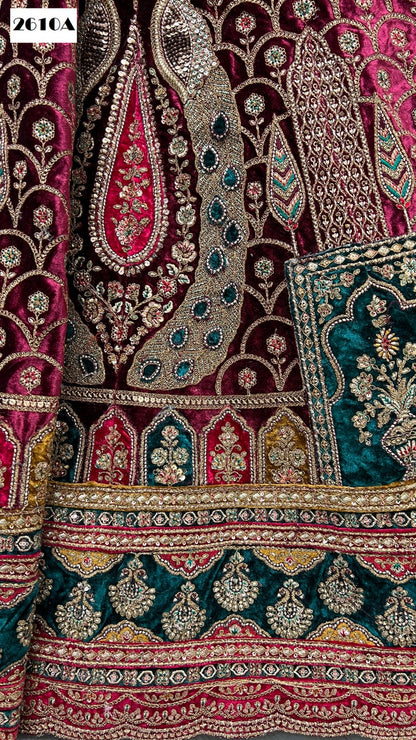 2610 Anjani Art Velvet Bridal Lehenga Choli