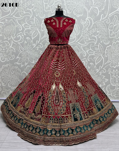 2610 Anjani Art Velvet Bridal Lehenga Choli