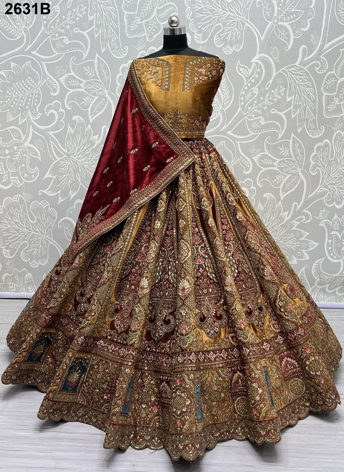 2631 Anjani Art Velvet Bridal Lehenga Choli - Main Image
