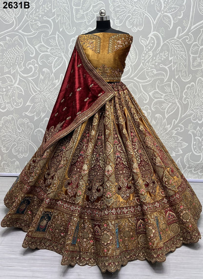 2631 Anjani Art Velvet Bridal Lehenga Choli