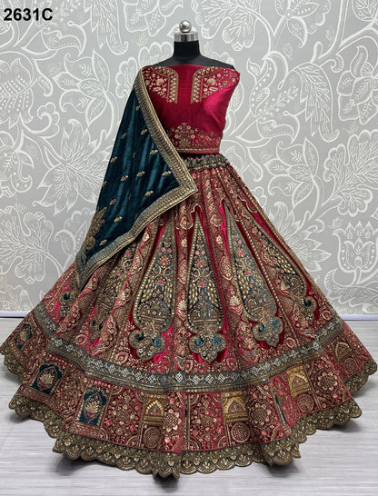 2631 Anjani Art Velvet Bridal Lehenga Choli