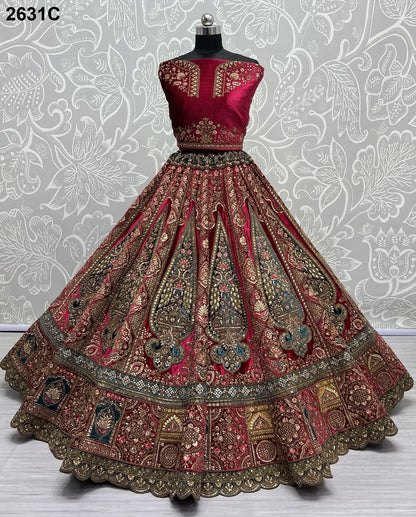 2631 Anjani Art Velvet Bridal Lehenga Choli