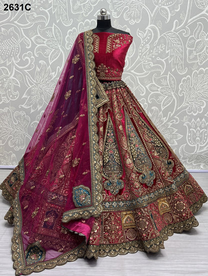 2631 Anjani Art Velvet Bridal Lehenga Choli
