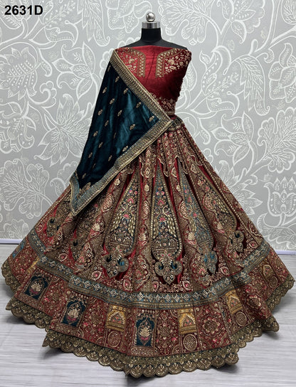 2631 Anjani Art Velvet Bridal Lehenga Choli