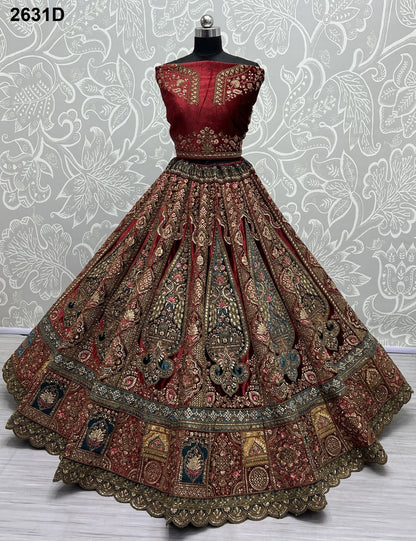 2631 Anjani Art Velvet Bridal Lehenga Choli