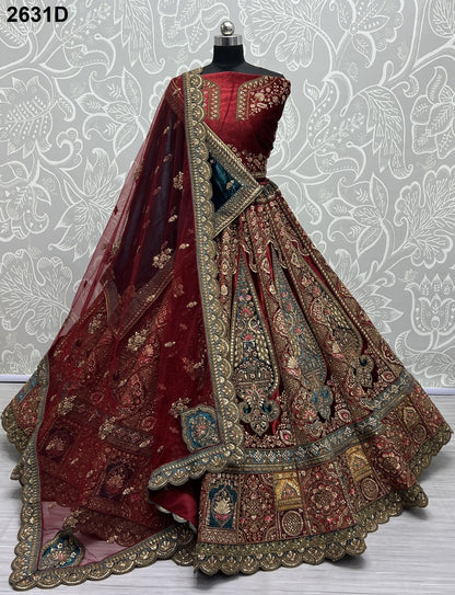 2631 Anjani Art Velvet Bridal Lehenga Choli