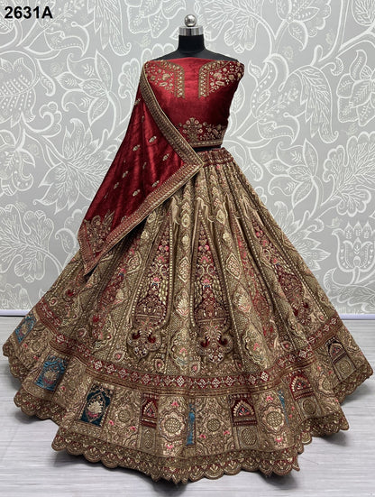 2631 Anjani Art Velvet Bridal Lehenga Choli