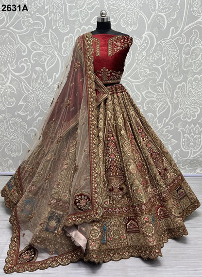 2631 Anjani Art Velvet Bridal Lehenga Choli