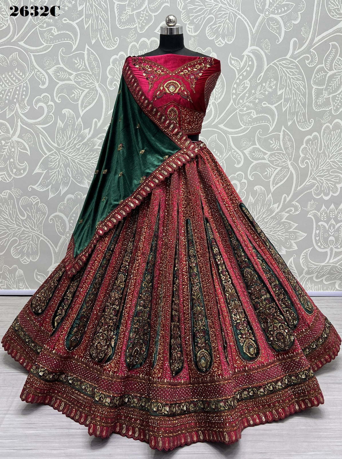 2632 Anjani Art Velvet Bridal Lehenga Choli
