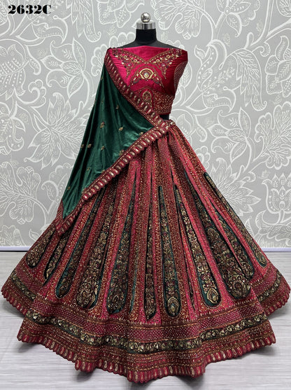 2632 Anjani Art Velvet Bridal Lehenga Choli