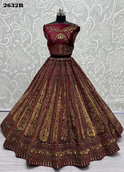 2632 Anjani Art Velvet Bridal Lehenga Choli