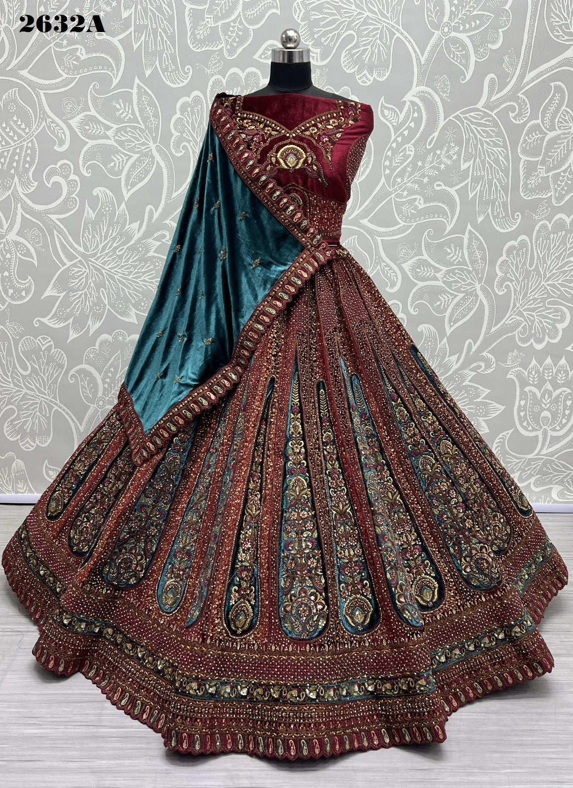 2632 Anjani Art Velvet Bridal Lehenga Choli