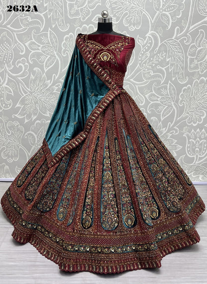 2632 Anjani Art Velvet Bridal Lehenga Choli