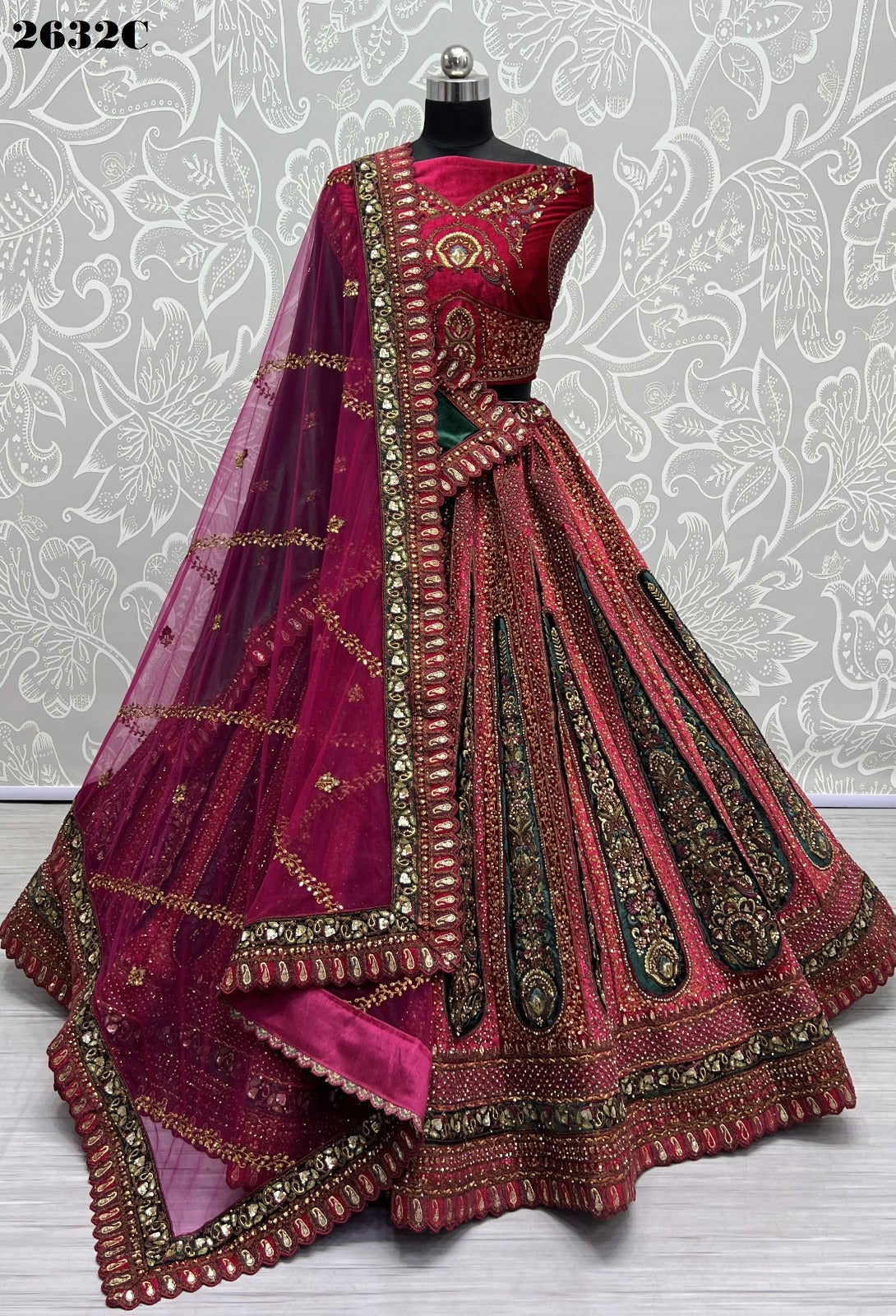 2632 Anjani Art Velvet Bridal Lehenga Choli