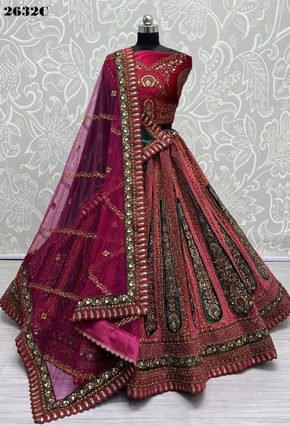 2632 Anjani Art Velvet Bridal Lehenga Choli