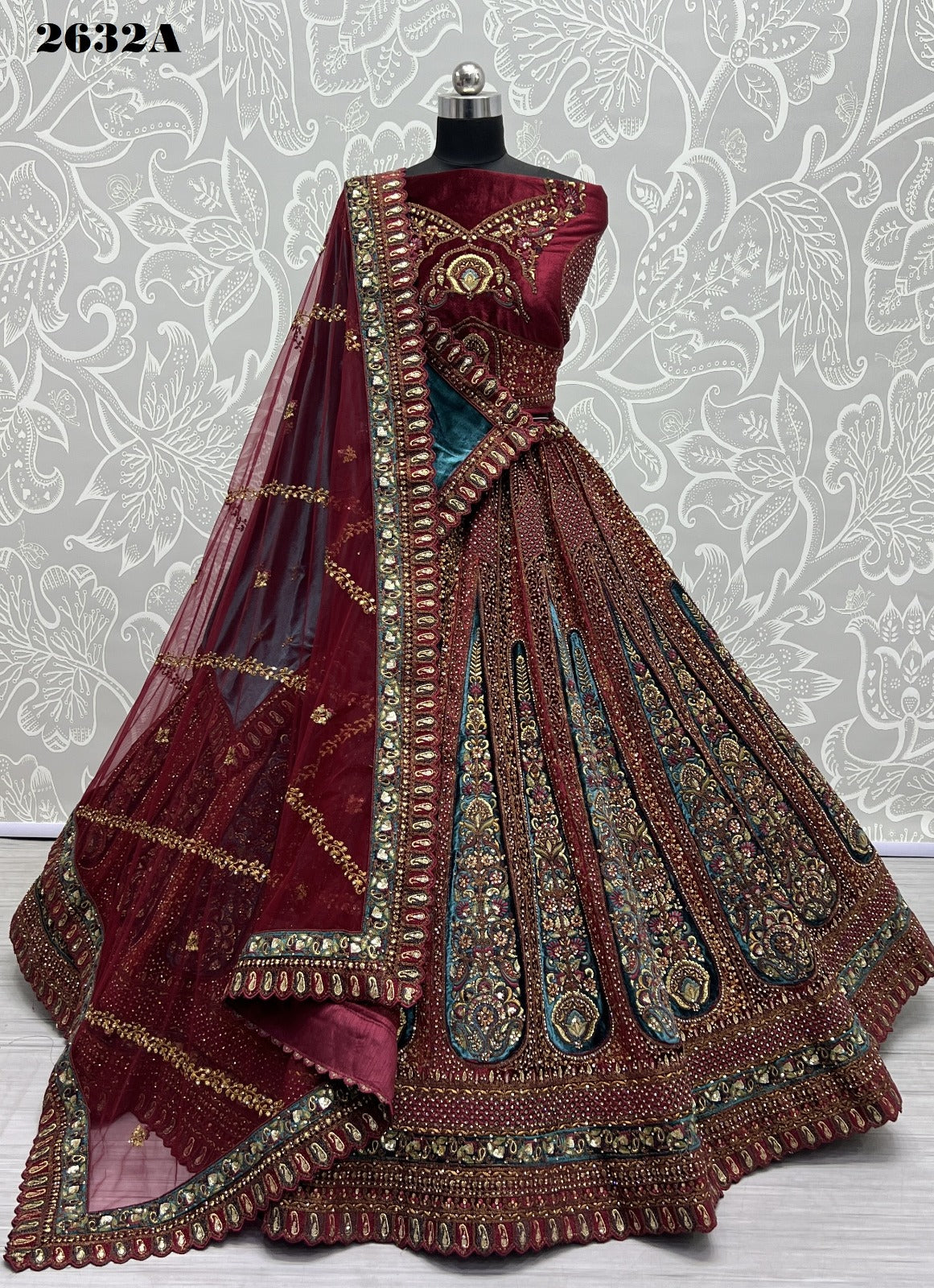 2632 Anjani Art Velvet Bridal Lehenga Choli