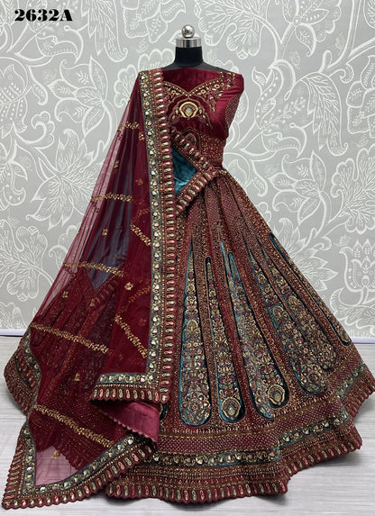 2632 Anjani Art Velvet Bridal Lehenga Choli