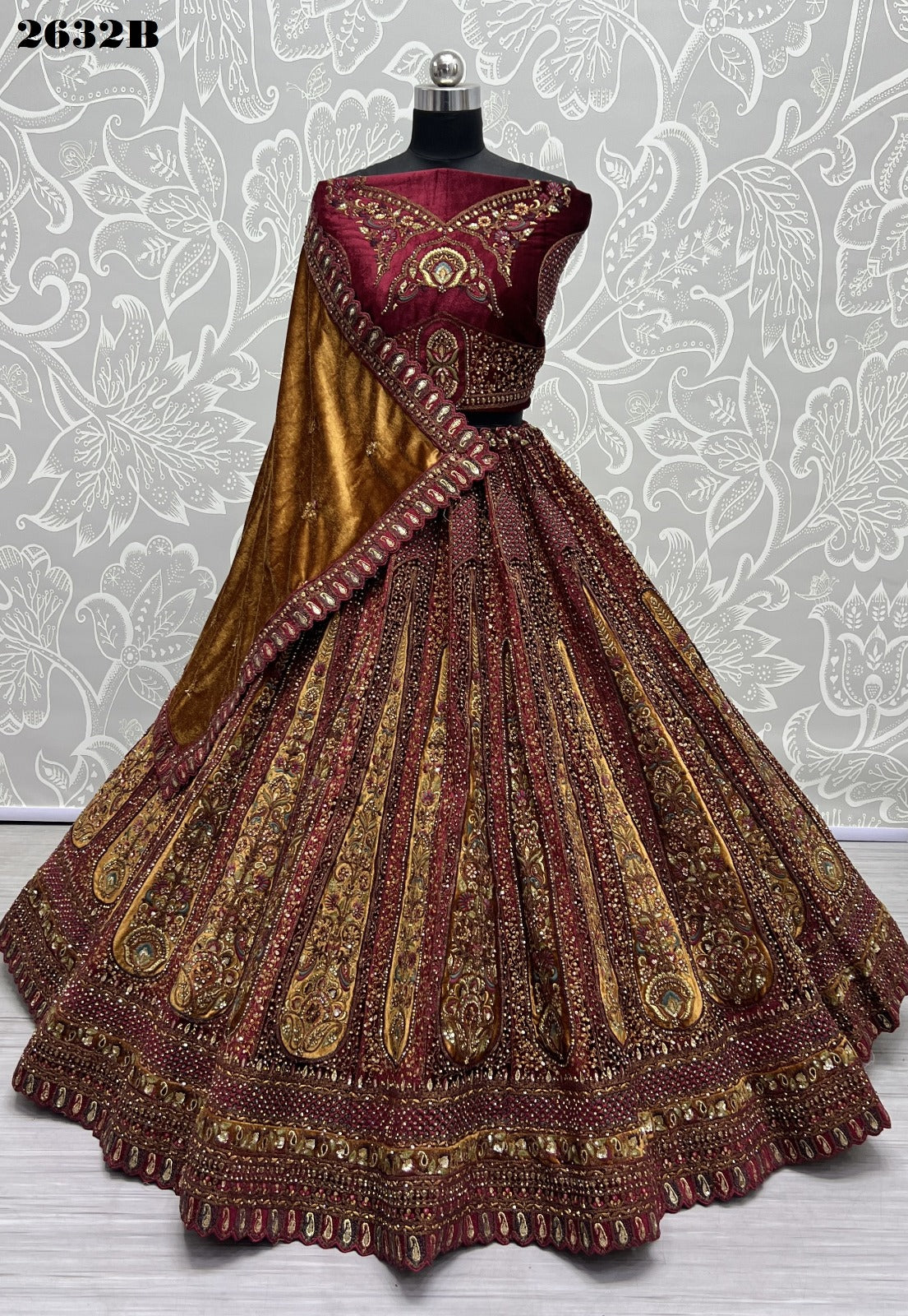 2632 Anjani Art Velvet Bridal Lehenga Choli