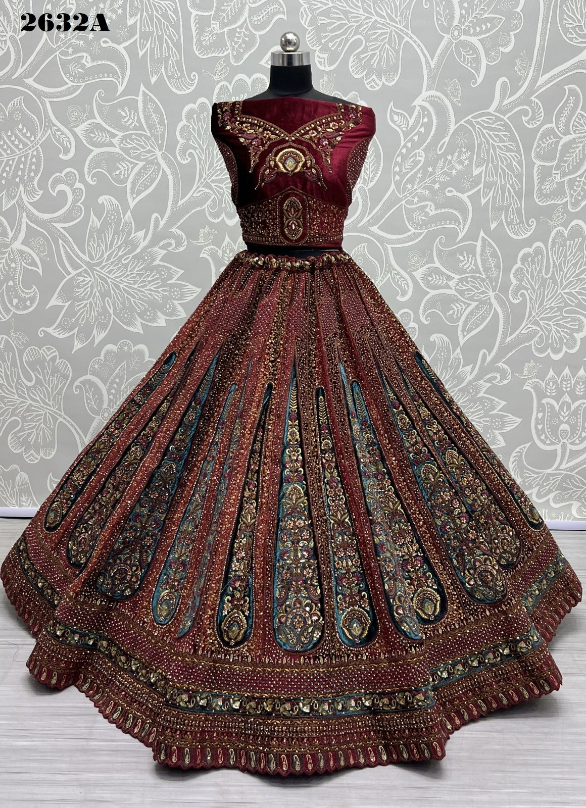 2632 Anjani Art Velvet Bridal Lehenga Choli