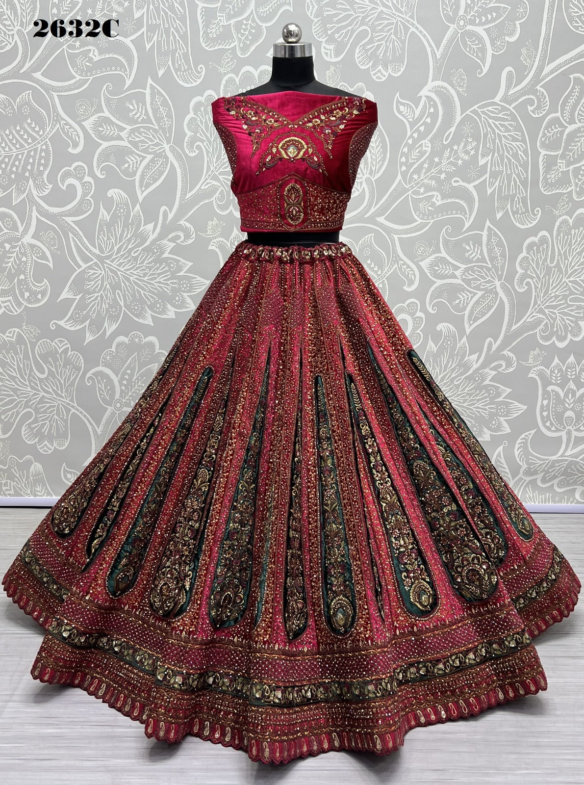 2632 Anjani Art Velvet Bridal Lehenga Choli
