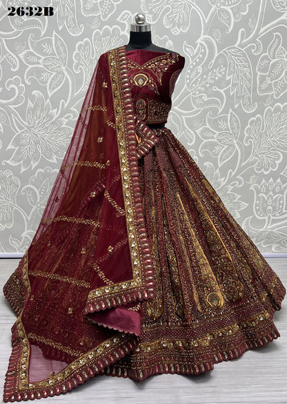 2632 Anjani Art Velvet Bridal Lehenga Choli