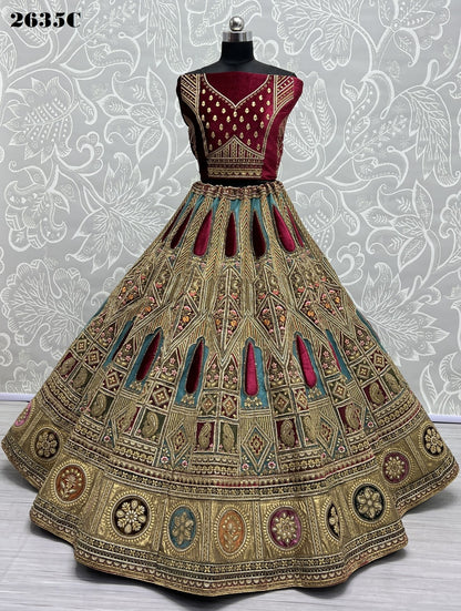 2635 Anjani Art Heavy Net Bridal Lehenga Choli