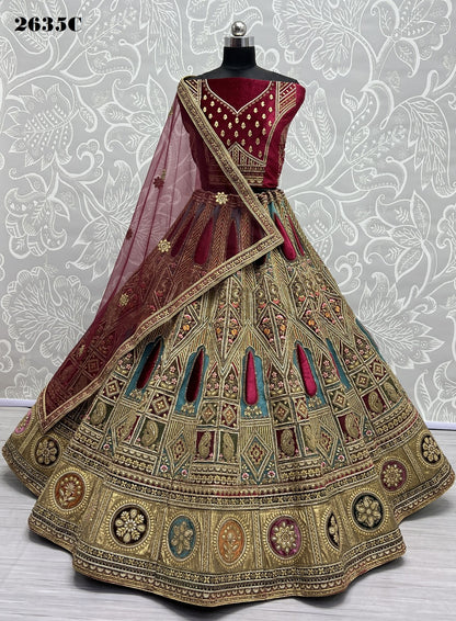 2635 Anjani Art Heavy Net Bridal Lehenga Choli