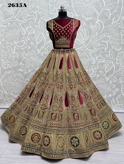 2635 Anjani Art Heavy Net Bridal Lehenga Choli
