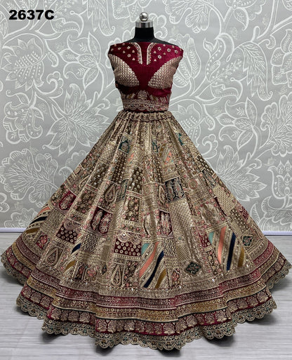 2637 Anjani Art Velvet Bridal Lehenga Choli