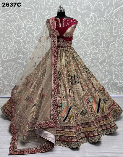 2637 Anjani Art Velvet Bridal Lehenga Choli