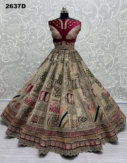 2637 Anjani Art Velvet Bridal Lehenga Choli