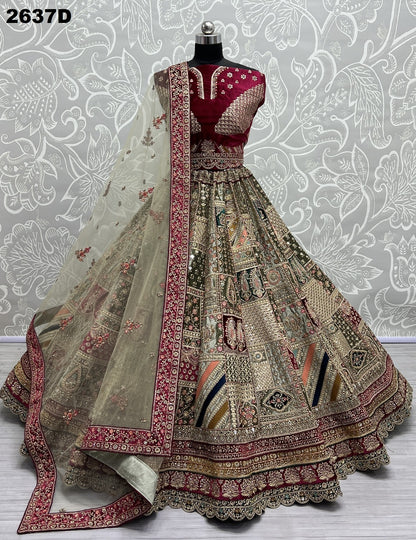 2637 Anjani Art Velvet Bridal Lehenga Choli