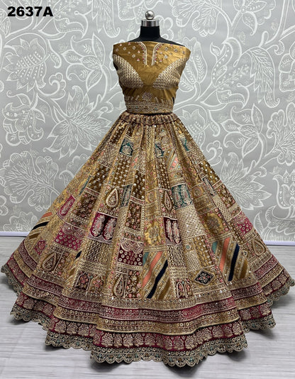 2637 Anjani Art Velvet Bridal Lehenga Choli