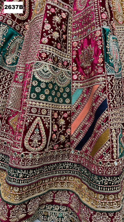 2637 Anjani Art Velvet Bridal Lehenga Choli
