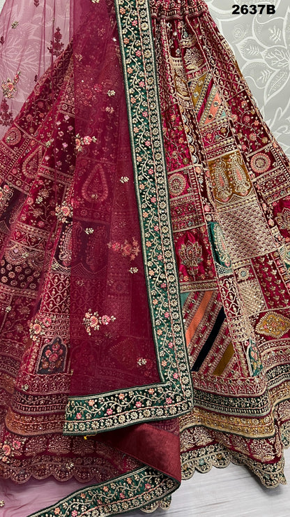 2637 Anjani Art Velvet Bridal Lehenga Choli