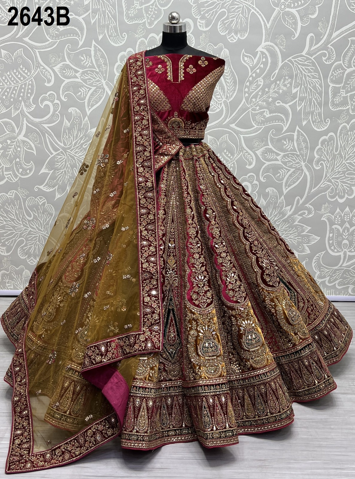 2643 Anjani Art Velvet Bridal Lehenga Choli
