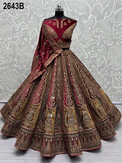 2643 Anjani Art Velvet Bridal Lehenga Choli