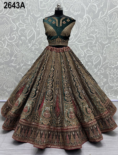 2643 Anjani Art Velvet Bridal Lehenga Choli