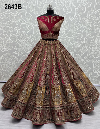 2643 Anjani Art Velvet Bridal Lehenga Choli