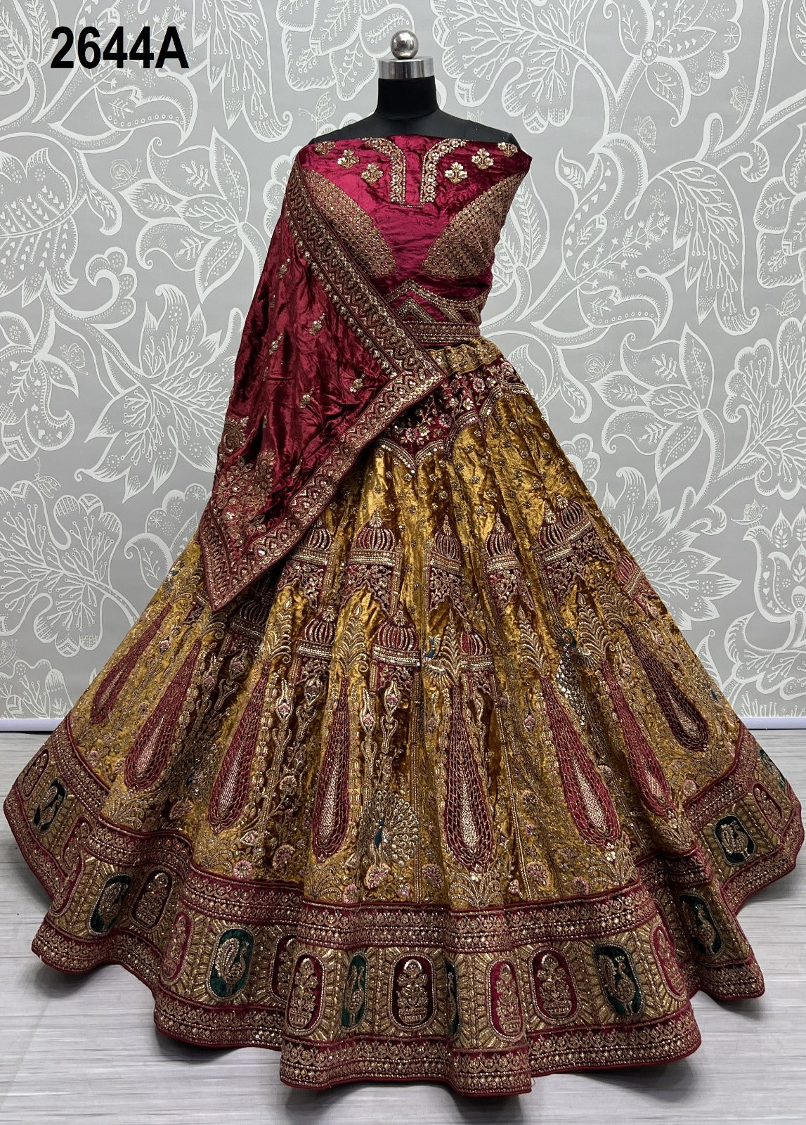 2644 Anjani Art Velvet Bridal Lehenga Choli