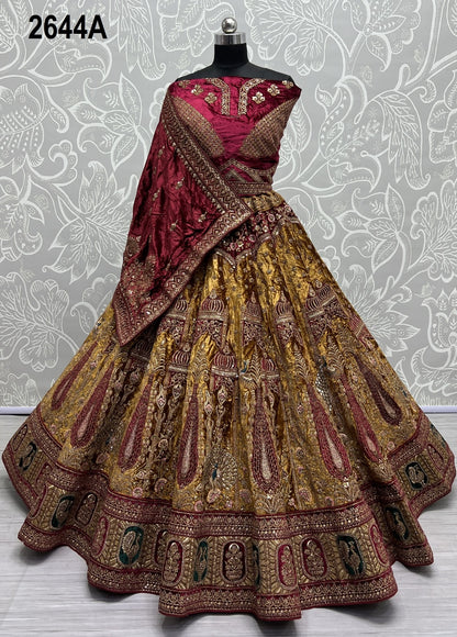 2644 Anjani Art Velvet Bridal Lehenga Choli