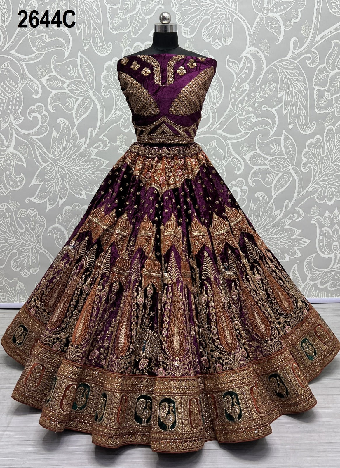 2644 Anjani Art Velvet Bridal Lehenga Choli