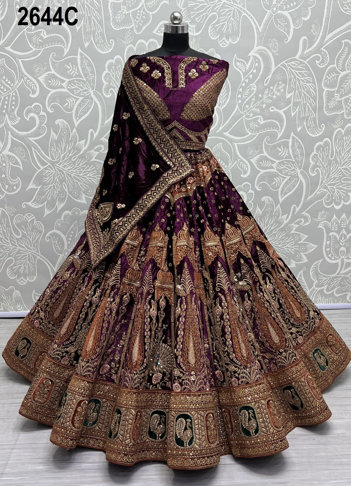 2644 Anjani Art Velvet Bridal Lehenga Choli