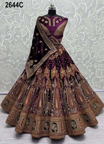 2644 Anjani Art Velvet Bridal Lehenga Choli
