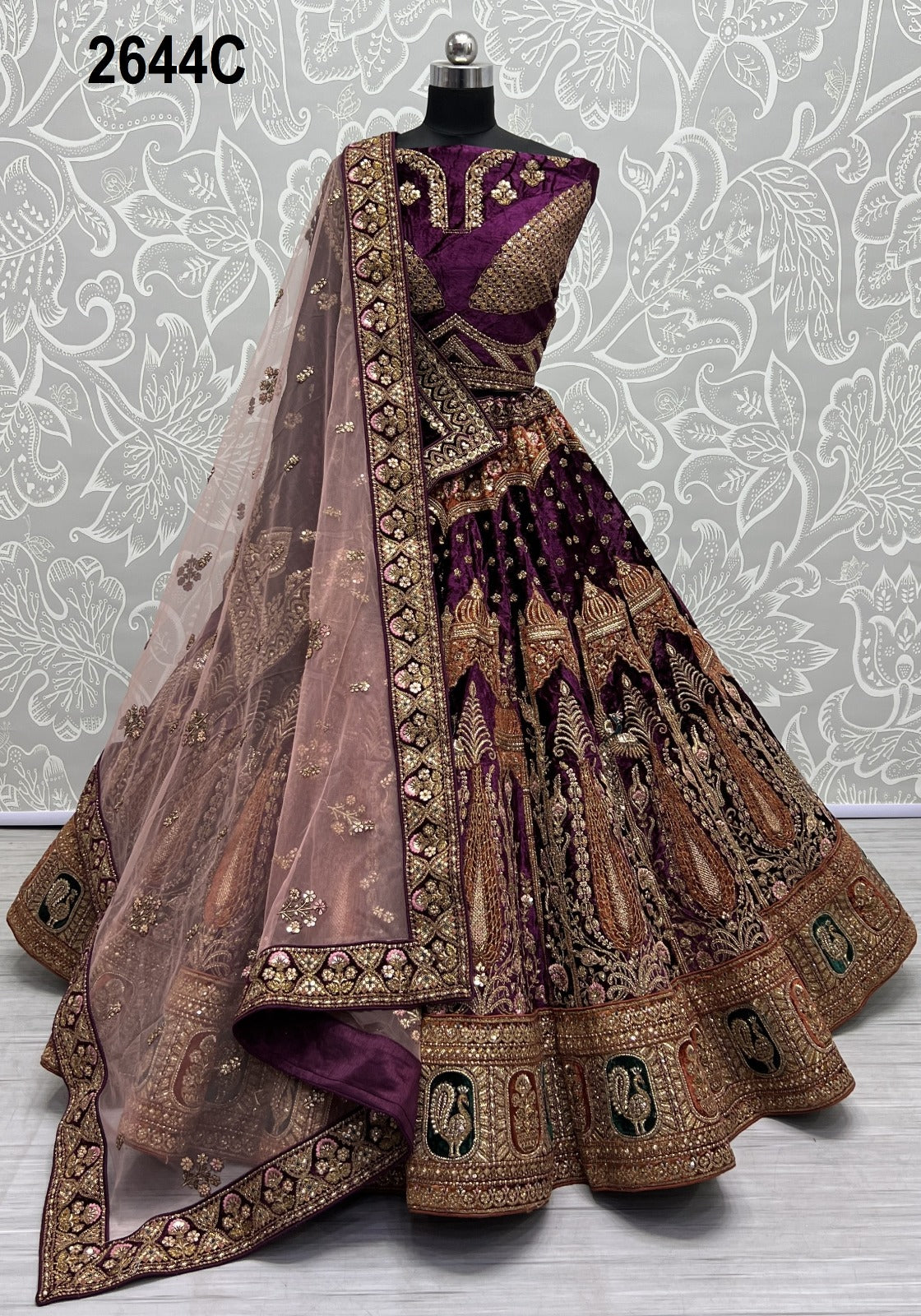 2644 Anjani Art Velvet Bridal Lehenga Choli